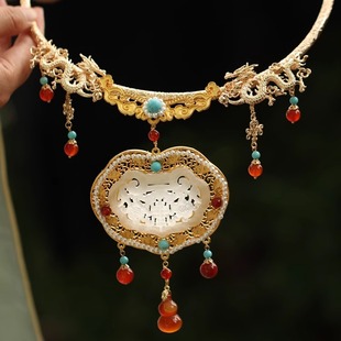 金玉良缘 璎珞项圈平安锁吊坠唐风富贵百搭中式复古明清 汉服新娘
