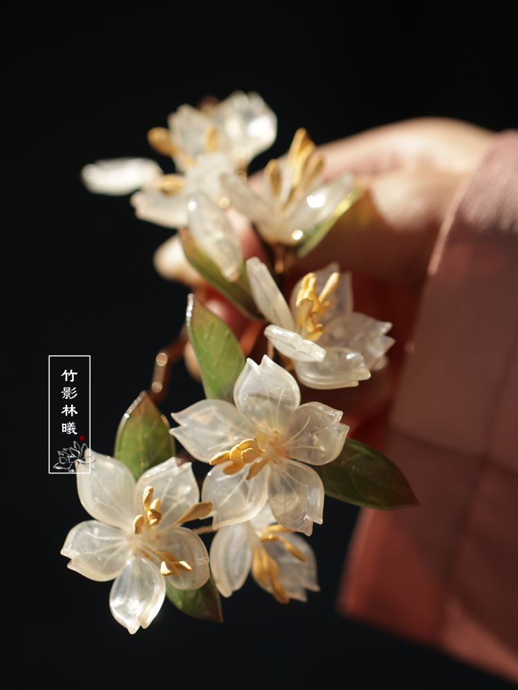 簪子古风栀子花国风旗袍汉服配饰