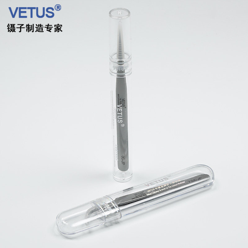 원래 정통 VETUS 핀셋 JP 수출 시리즈 뾰족한 팔꿈치 접목 속눈썹 정밀 핀셋 항자성 및 항산성