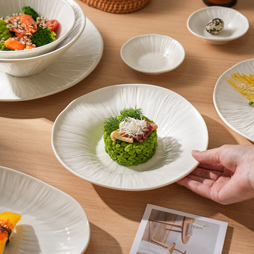 舍里法式家用白瓷米饭碗餐盘餐具