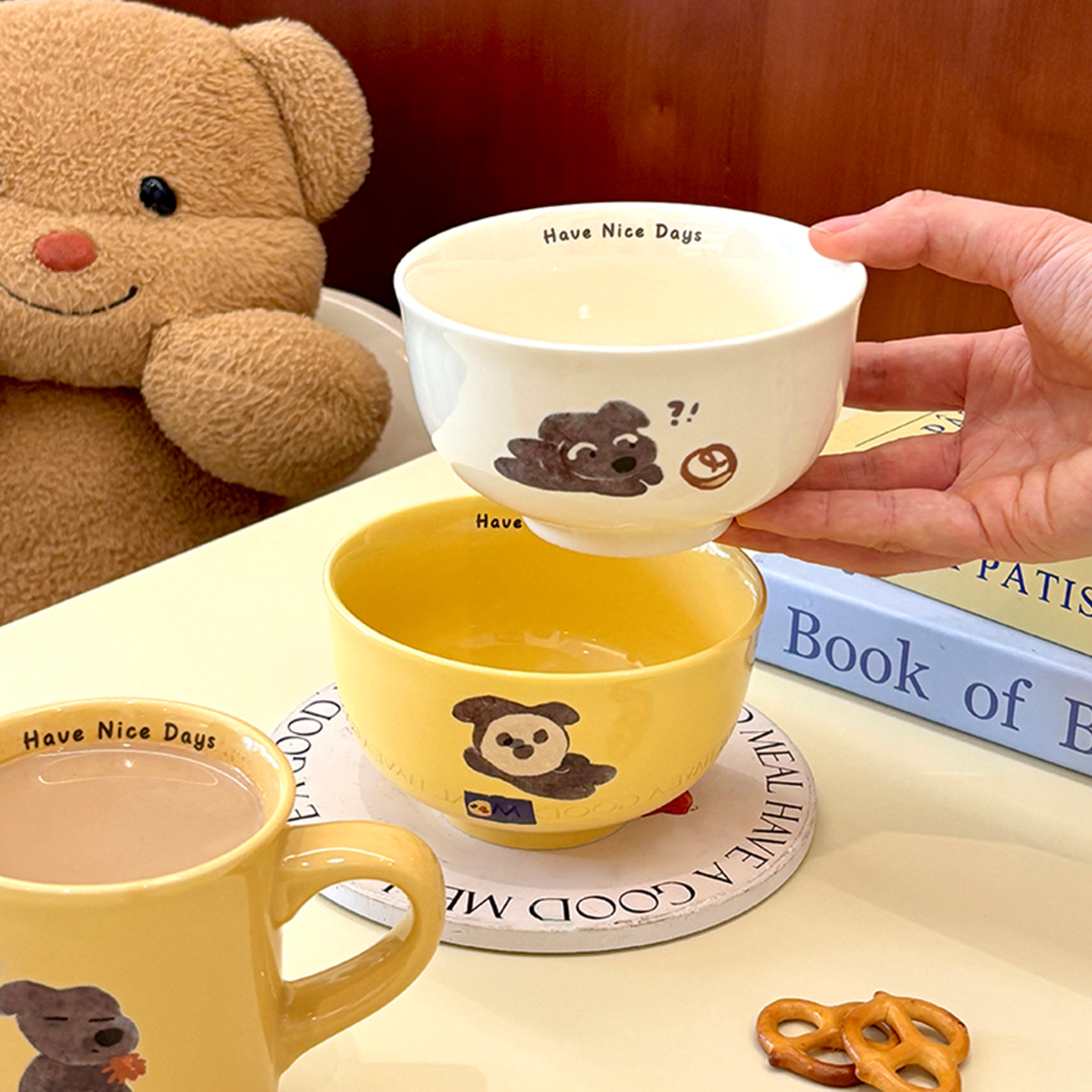 舍里奶油色ins高颜值吃饭碗