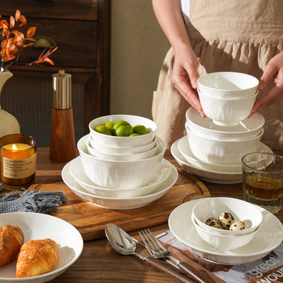 舍里简约家用陶瓷吃饭碗餐具套装