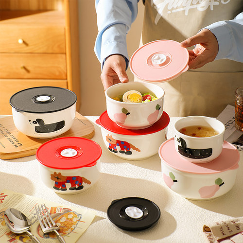 舍里卡通可爱密封保鲜碗