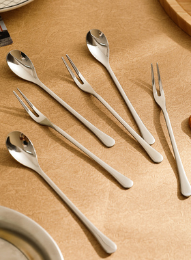 舍里食品级锈钢叉勺商用咖啡勺蛋糕勺雪糕勺甜品勺冰淇淋勺水果叉