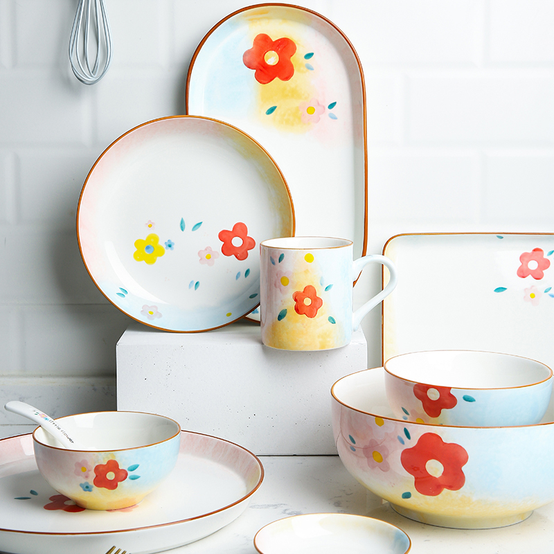 舍里向阳花套装组合马克杯碗盘
