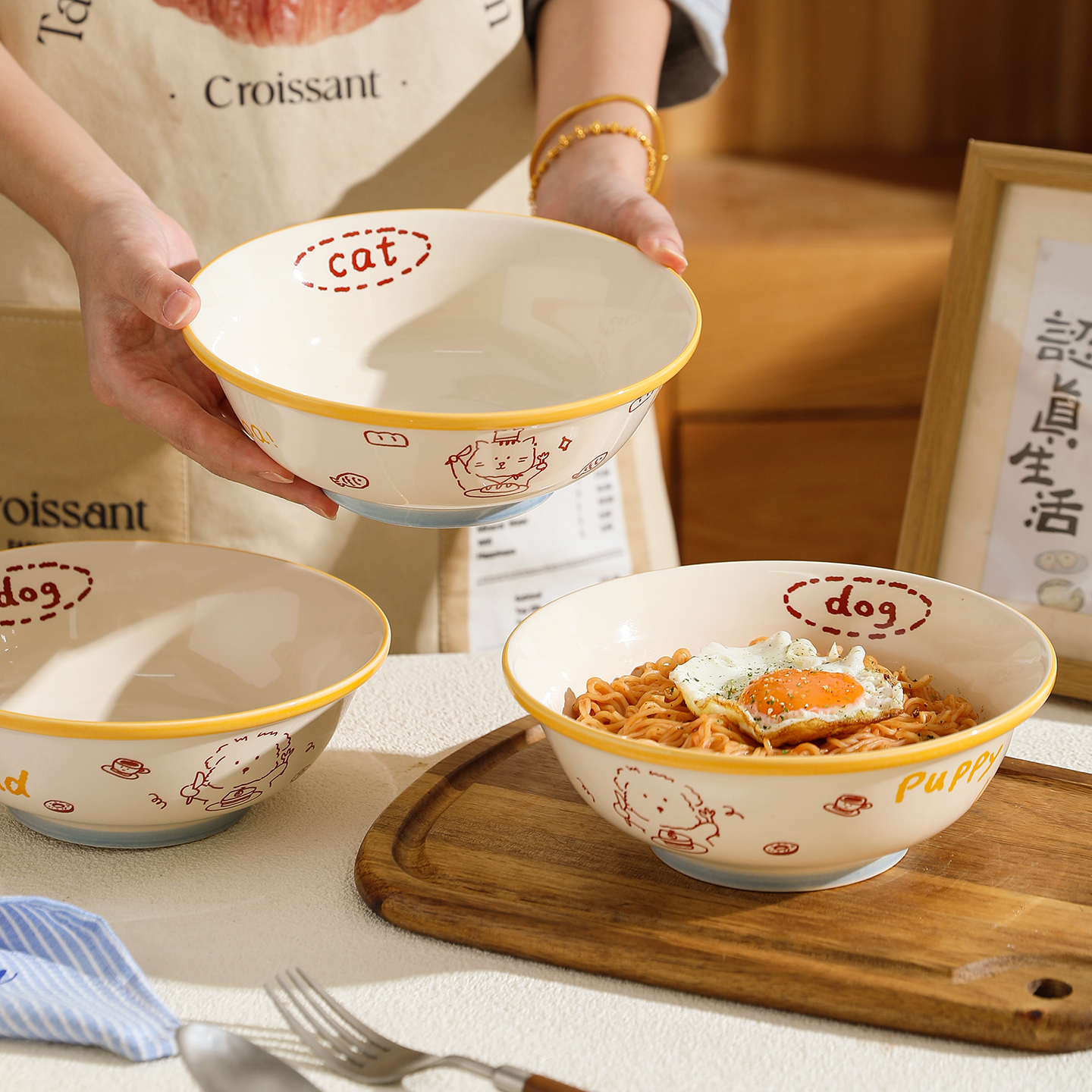 舍里高颜值面碗拌面碗吃面大碗