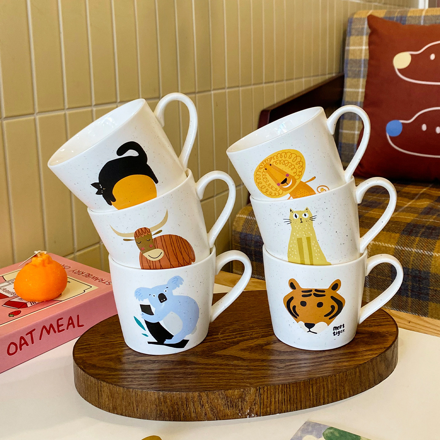 舍里卡通杯子女生高颜值马克杯可爱创意情侣水杯陶瓷办公室咖啡杯