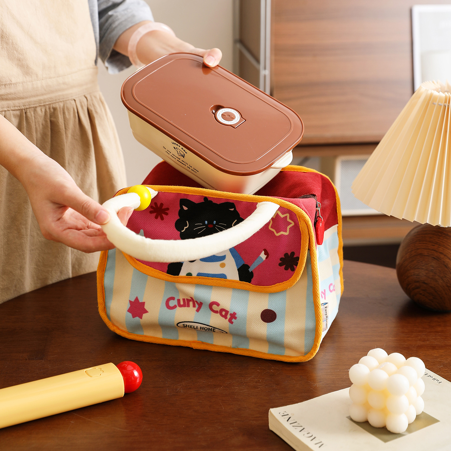 舍里高颜值便携便当袋手拎袋子