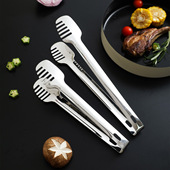 舍里316不锈钢食品夹子厨房烤肉烧烤夹煎牛排防烫夹家用意面夹子
