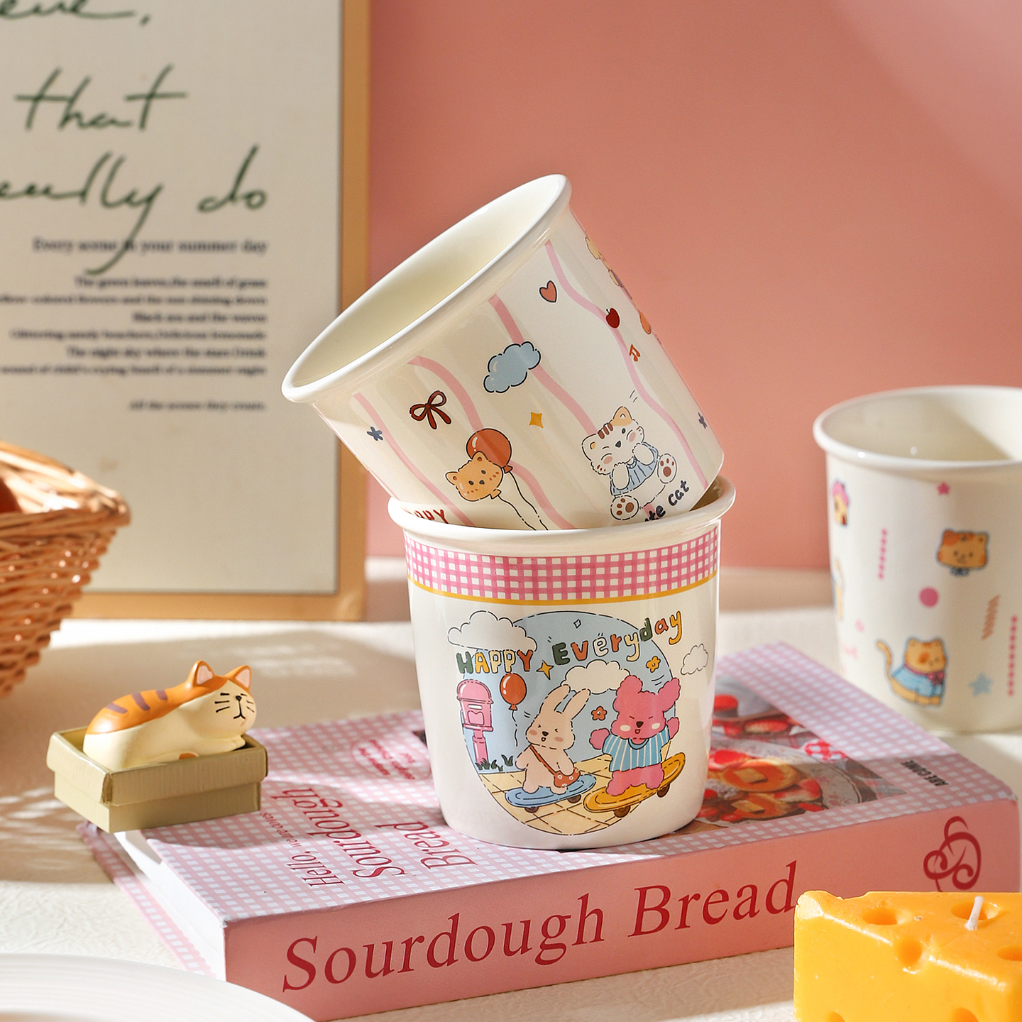 舍里少女心陶瓷水杯果汁杯闺蜜杯