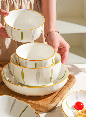 舍里釉下彩陶瓷碗碟餐具家用2025新款高颜值米饭碗面碗汤碗菜盘子