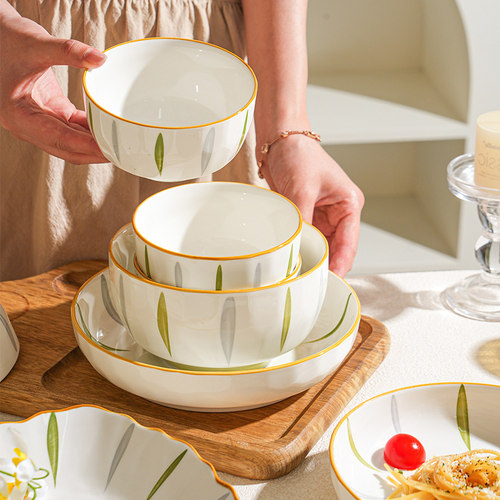 舍里釉下彩清新碗盘餐具