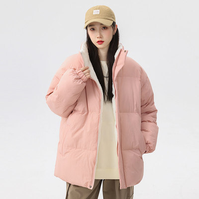 【豹度】23755-P60 羊羔绒立领棉衣男皱感加厚外套 冬季-第①波