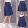 Fat sister Korean Edition Women's wear Add fertilizer XL Paige Show thin skirt 200 Denim Skirt Umbrella skirt