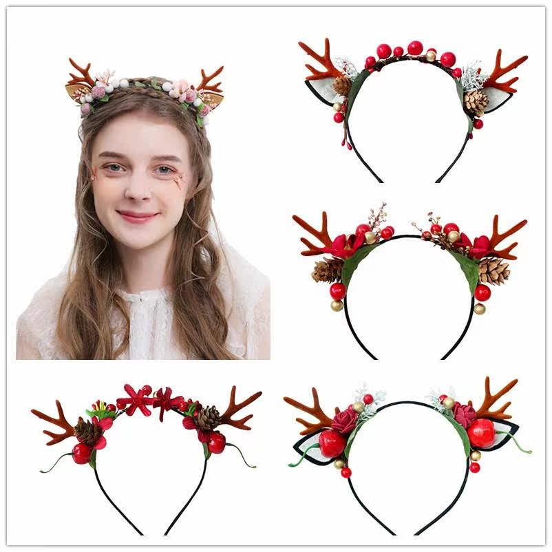 christmas deer horn headdress elk cat ear headband kids adul