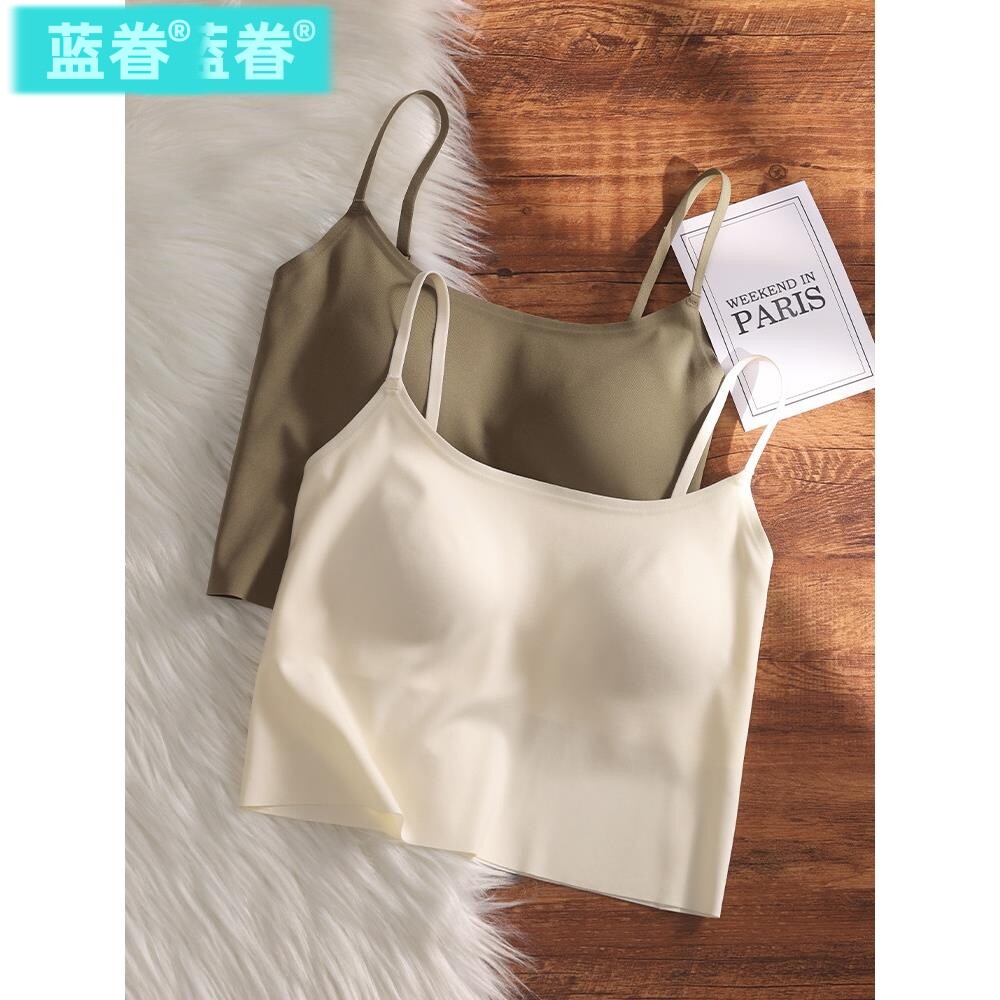 无痕背心一体式带胸垫内衣内搭打底上衣女美背防走光百搭文胸吊带