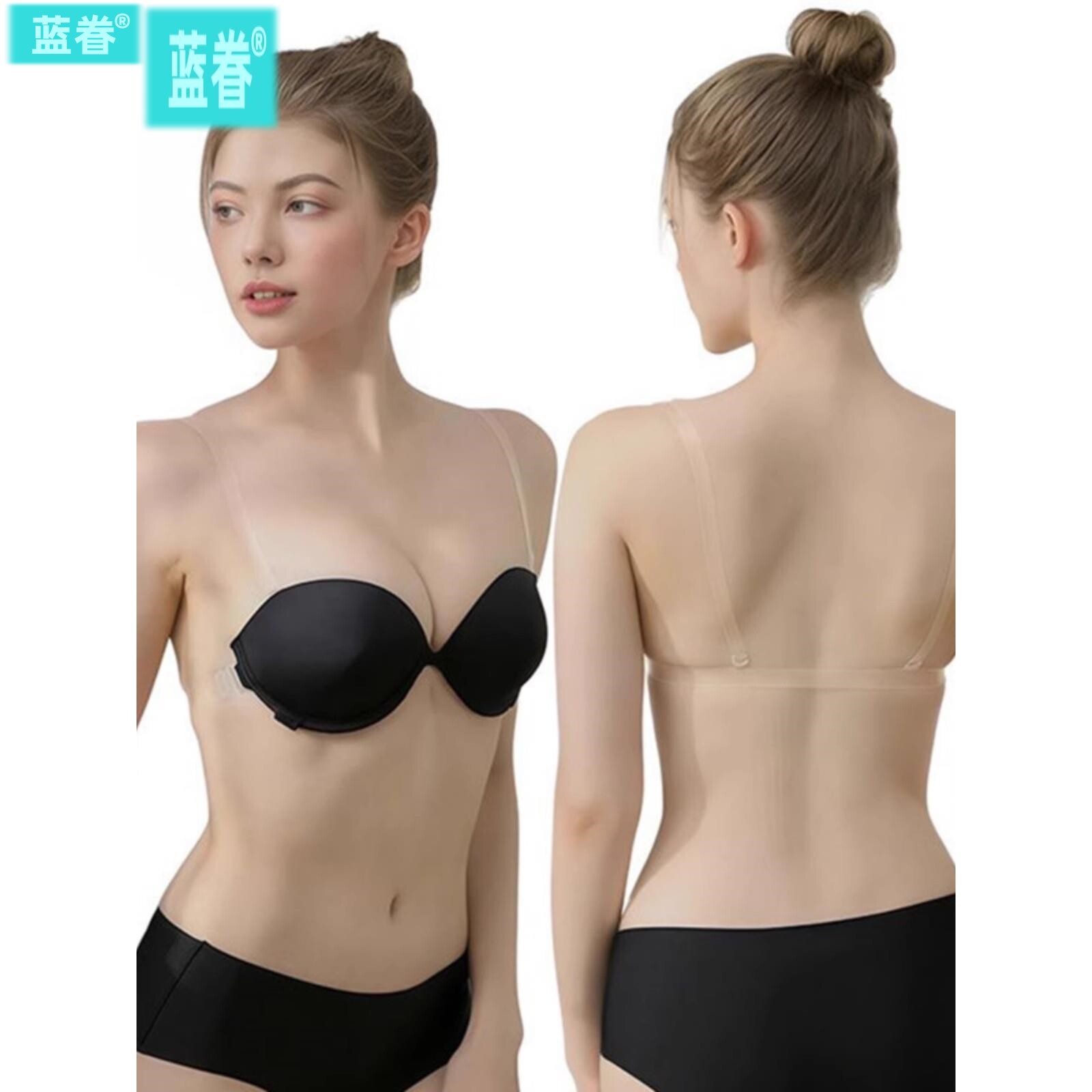 透明带隐形内衣抹胸露肩美背加厚聚拢小胸婚纱礼服无肩带文胸女