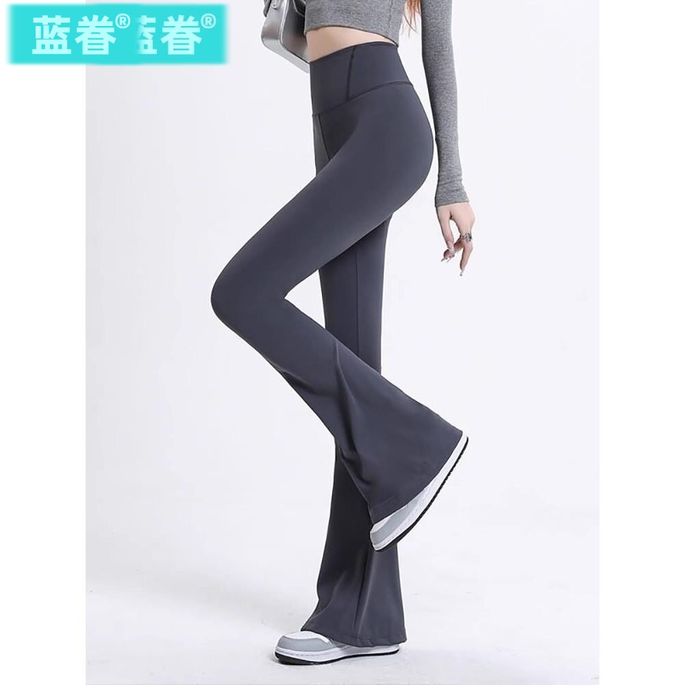 喇叭鲨鱼裤秋冬新款高腰收腹提臀显瘦裤子修身塑形高弹微喇马蹄裤