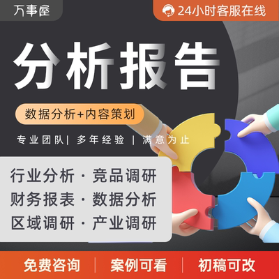 代写行业分析报告市场调研个股金融案例竞品数据分析行业研究报告