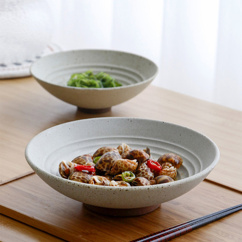 个性粗陶碗哑光釉复古餐厅菜碗