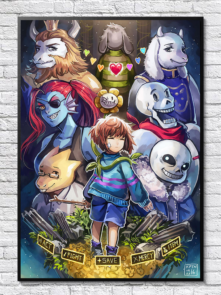 传说之下游戏海报 undertale周边sans超大壁纸宿舍卧室墙贴装饰画