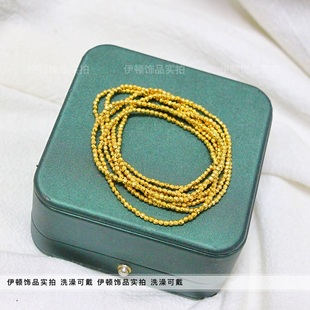 【洗澡不用摘】小众钛钢金灿灿蹦迪迷你小金珠精致弹力手串 手饰