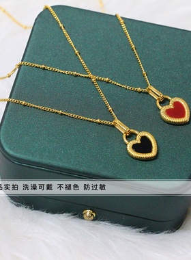 洗澡不用新款钛钢贝母锁骨链