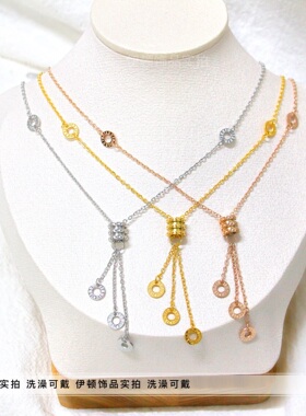 钛钢锁骨链罗马数字小蛮腰项链