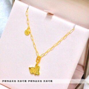 钛钢Luck兔子吊坠项链 D福同款 兔年新款 锁骨链 洗澡不用摘