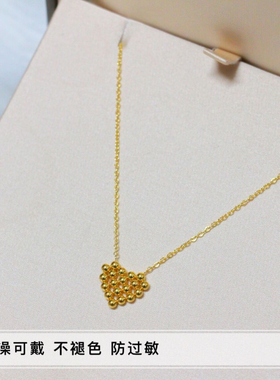 洗澡不掉色钛钢锁骨链爱心项链