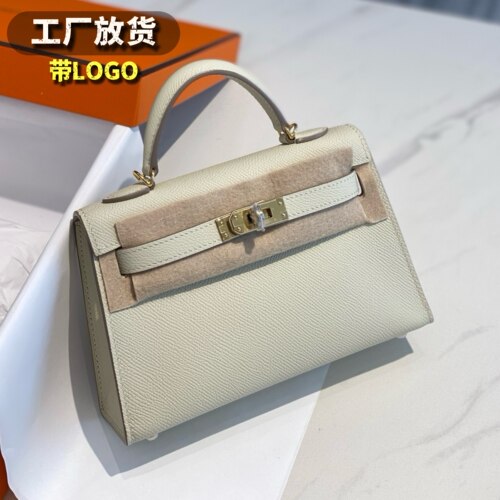马家蜡线真皮女包epsom皮二代凯莉包迷你手掌纹手提单肩斜挎女包