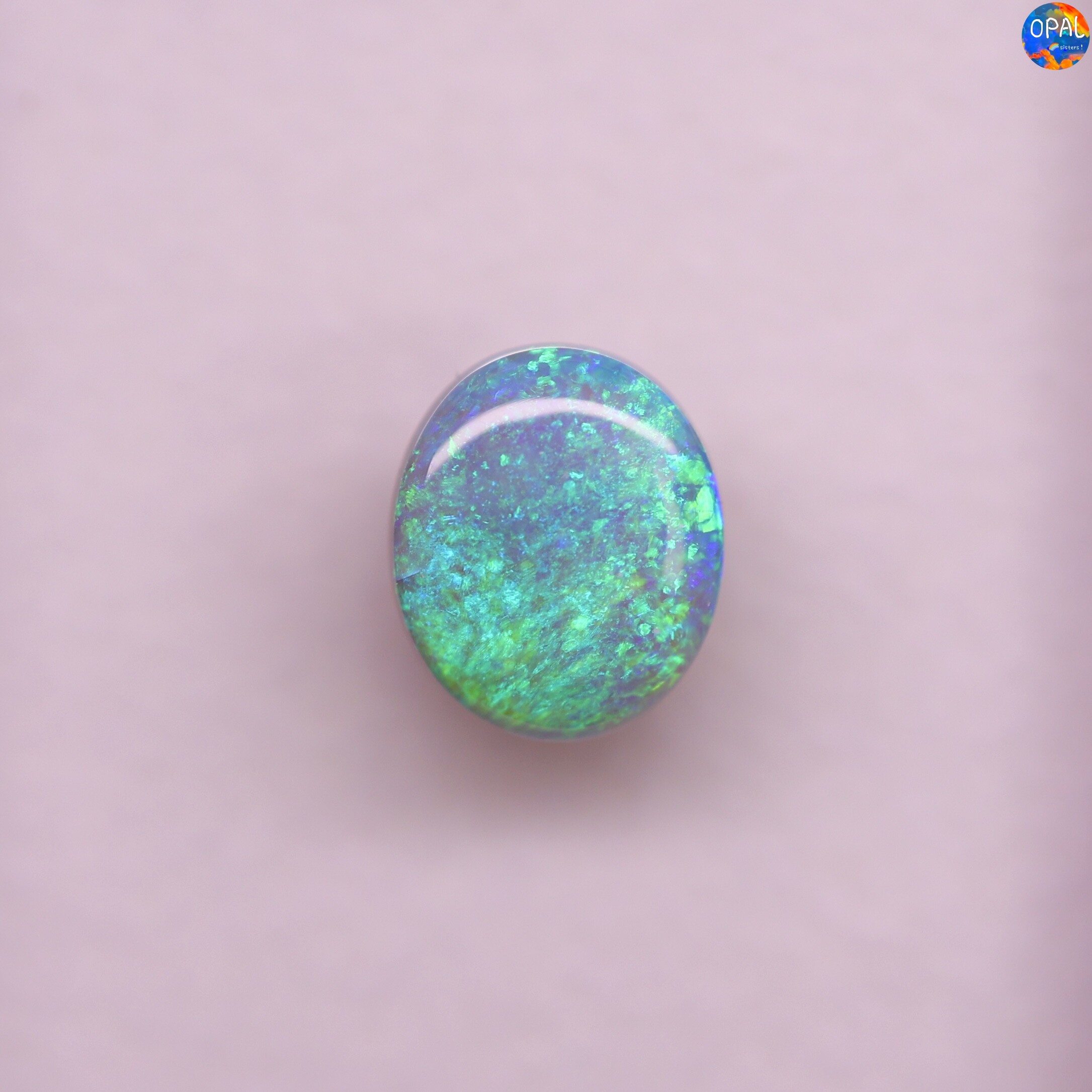 澳大利亚闪电岭天然黑水晶欧泊裸石戒面碎花绿彩定制镶嵌戒指吊坠