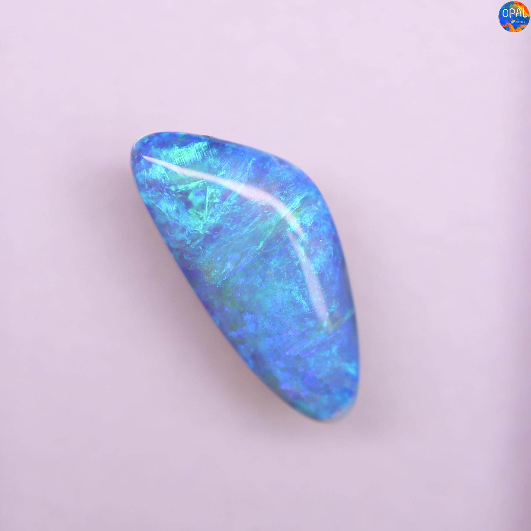 澳大利亚闪电岭天然蓝绿彩水晶欧泊裸石戒面可定制镶嵌吊坠胸针