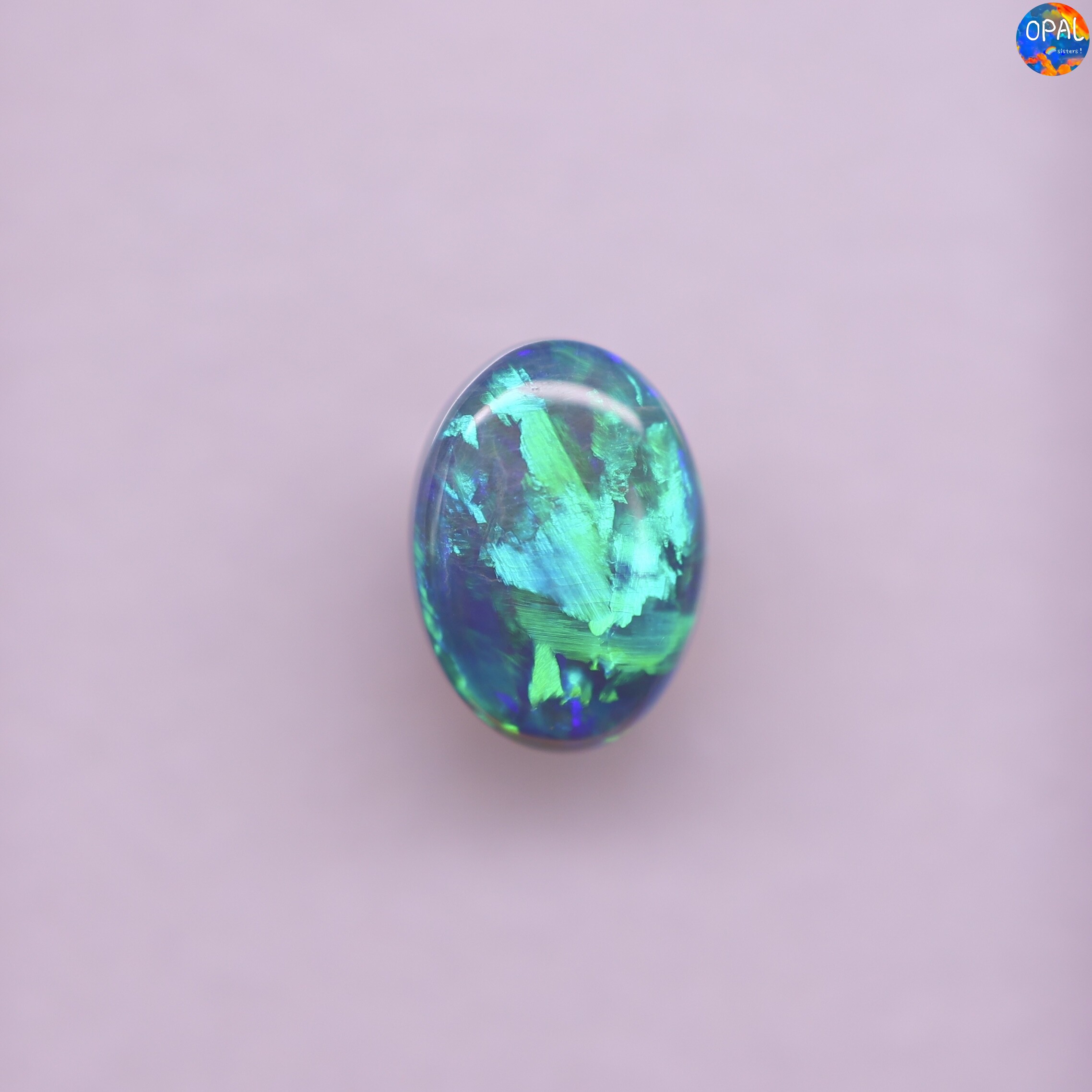 澳大利亚闪电岭天然蓝绿黑水晶欧泊裸石戒面可定制镶嵌戒指吊坠