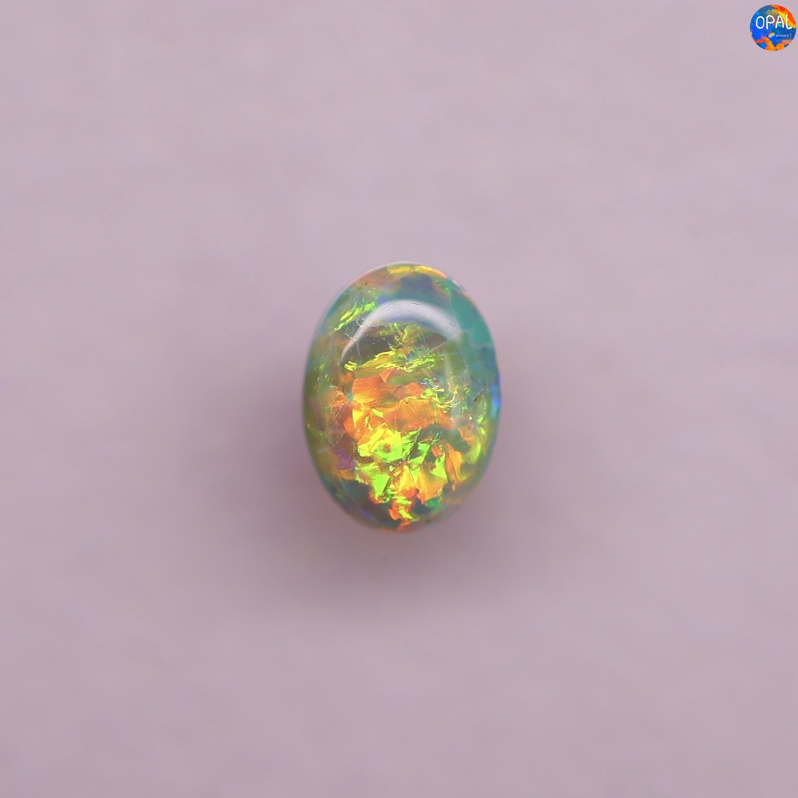 澳大利亚闪电岭天然水晶欧泊裸石戒面高亮黄绿彩定制镶嵌戒指吊坠