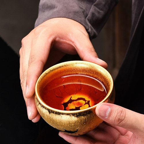 茶碗个人专用茶具男鎏金油滴