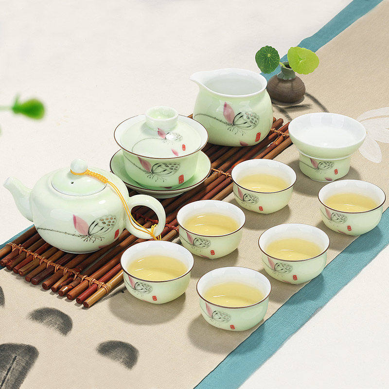 龙泉陶瓷功夫套装家用茶壶仁峰