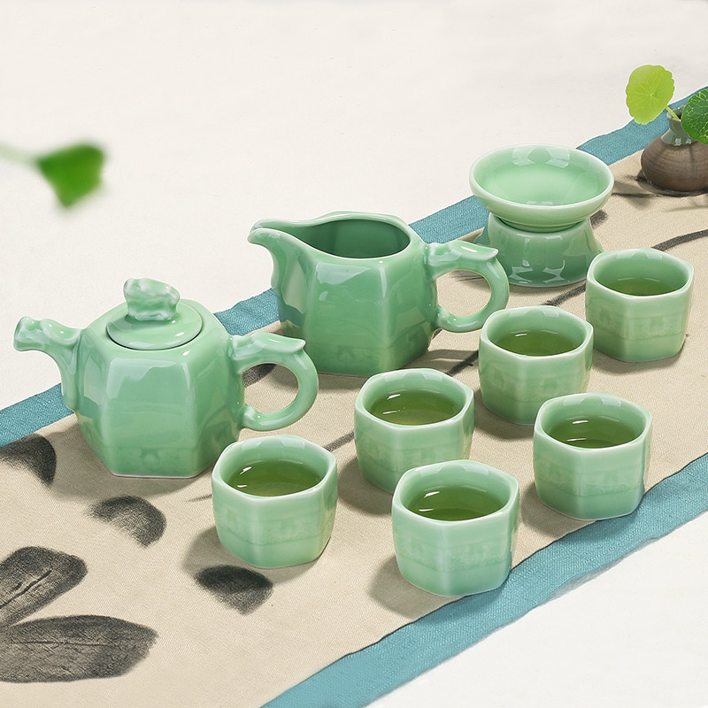 龙泉陶瓷功夫套装家用茶壶仁峰