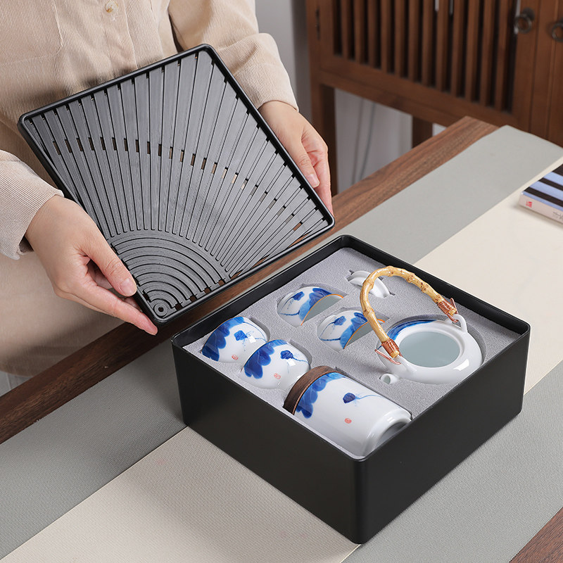 手绘旅行功夫茶具套装2026新款年轻人泡茶轻奢高档高端大气上档次