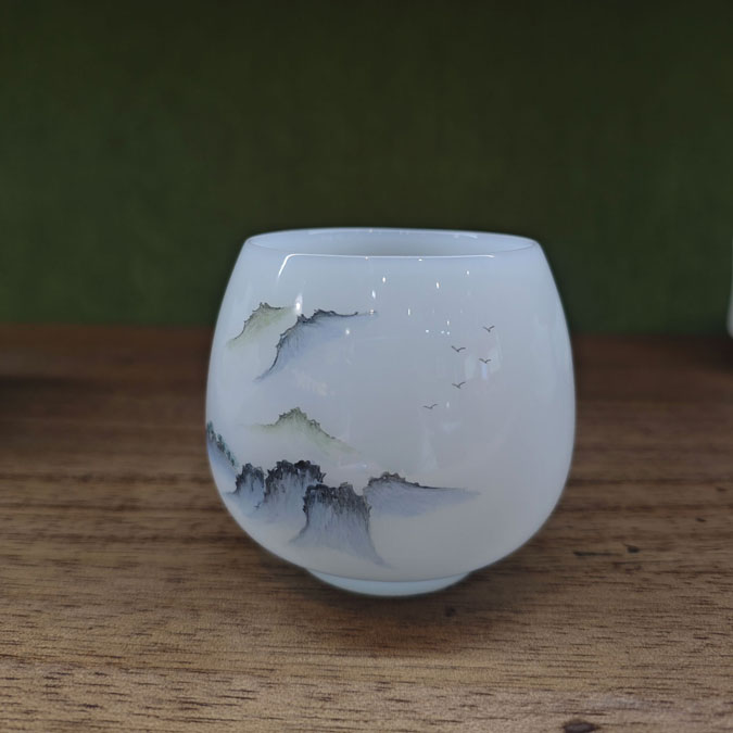 龙胆杯小雅之美品茗杯手绘陶瓷茶具居家品茗轻奢雅致功夫茶居家雅