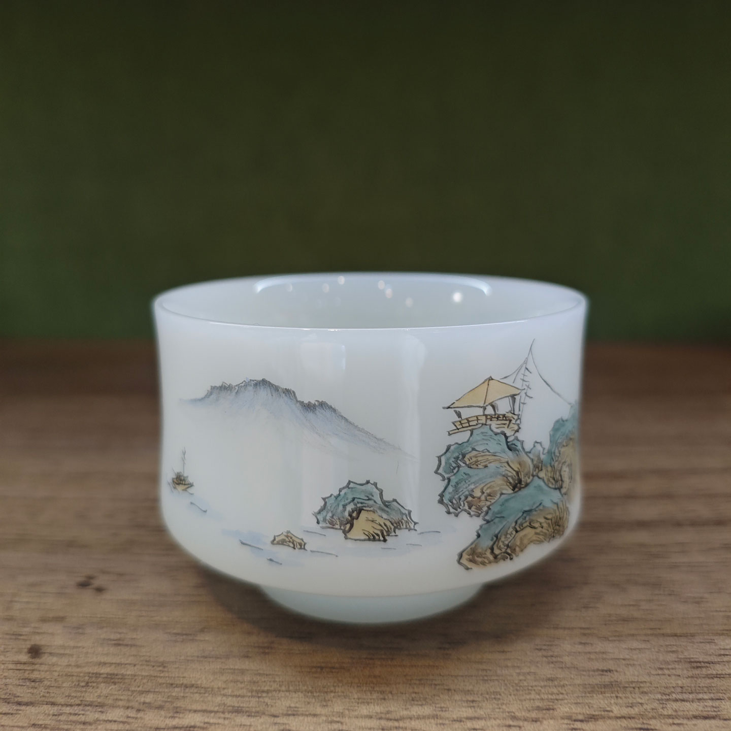 将军杯春山富居品茗杯手绘陶瓷茶具居家品茗轻奢雅致功夫茶居家雅