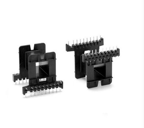 EE55高频变压器胶木线架铁氧体磁芯 L脚卧式10+10针骨架排距45mm