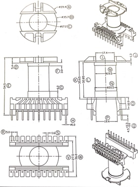 ER49 ETD49 EC49高频变压器电木骨架PC44磁芯立式11+11针