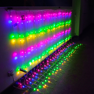 6LED数码流水瀑布灯窗帘灯门帘彩灯新年春节阳台装饰彩灯串家用