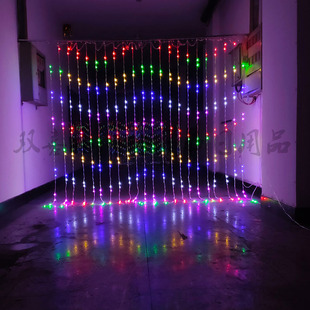 led箭v形流水瀑布灯过年春节阳台窗帘装饰彩灯串灯W窗帘水帘灯