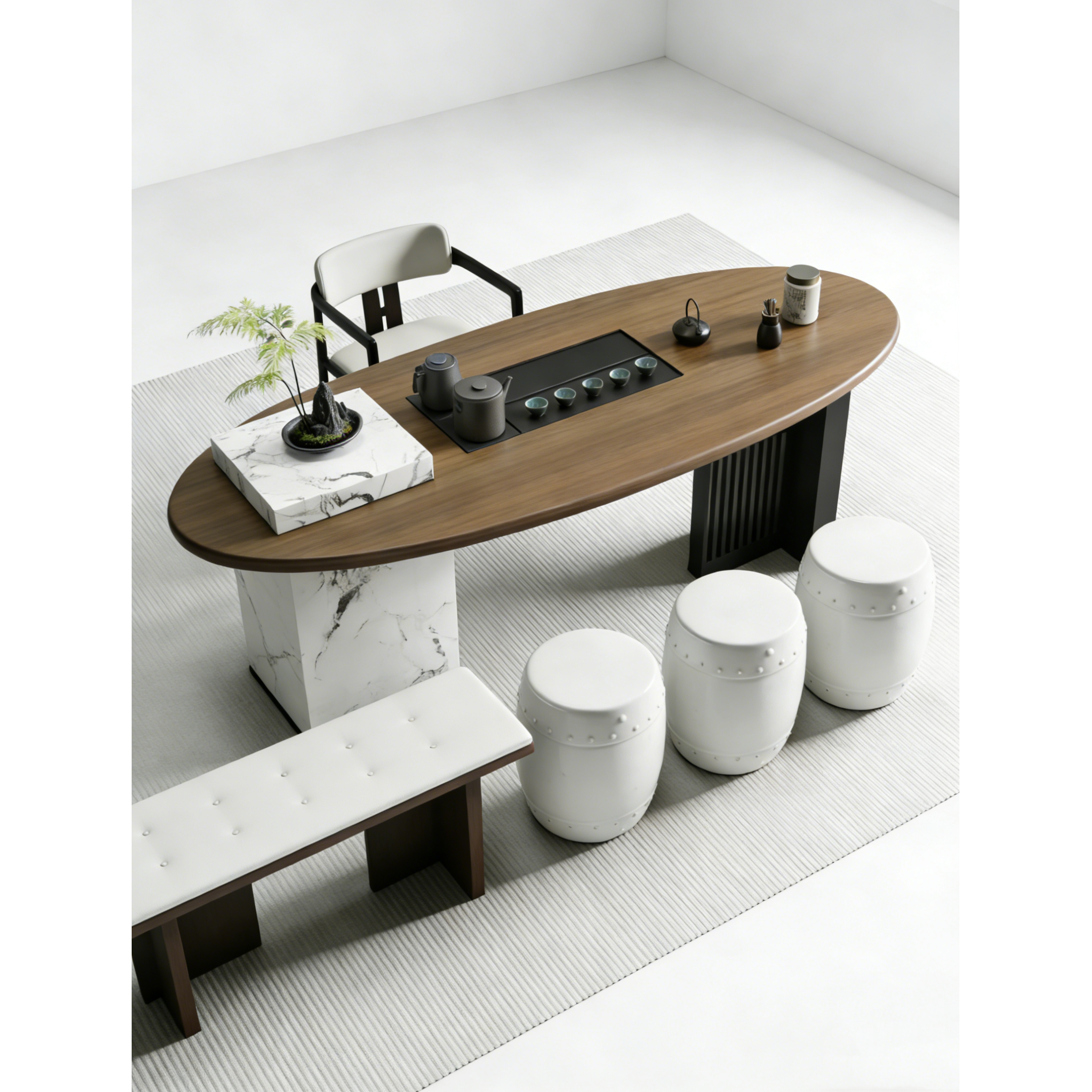 宋式美学休闲黑胡桃木白蜡木茶桌茶艺茶道高端定制设计师同款茶台,住宅家具,家用茶台/茶桌,淘宝优惠券,粉丝福利购,淘宝优惠卷