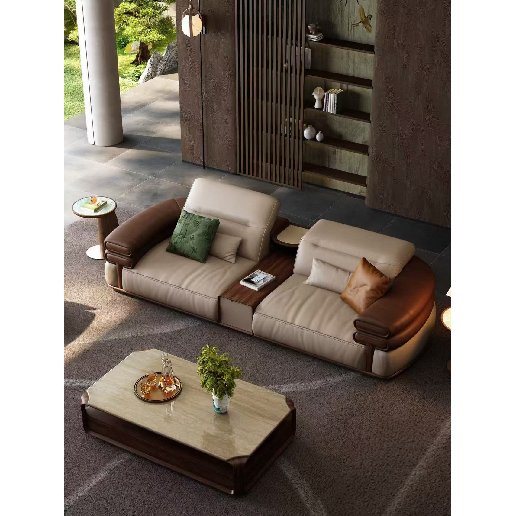 高端定制宋式美学黑胡桃木真皮沙发设计师同款家具办公室酒店民宿,住宅家具,沙发,淘宝优惠券,粉丝福利购,淘宝优惠卷