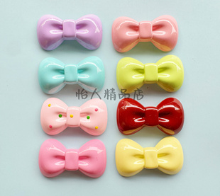 可爱立体空心糖果蝴蝶结塑料手机奶油壳DIY头饰发夹水杯装饰配件