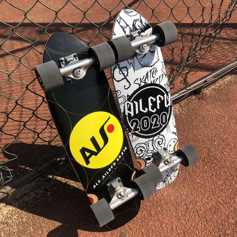 alf大鱼板初学者男女儿童代步刷街小鱼板成人陆地冲浪板专业滑板