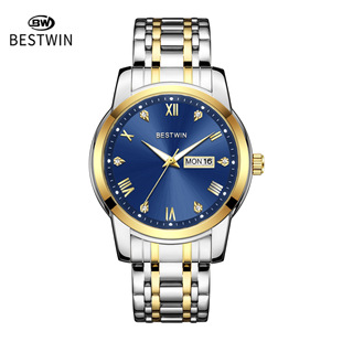 wristwatch 男士手表男博士通BESTWIN夜光日历经典钢带男表